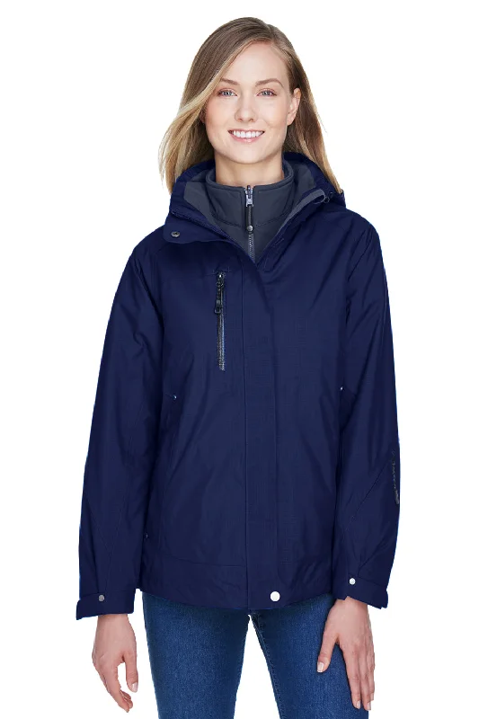 Fashionable Items North End Womens Caprice 3-in-1 Waterproof Full Zip Hooded Jacket - Classic Navy Blue