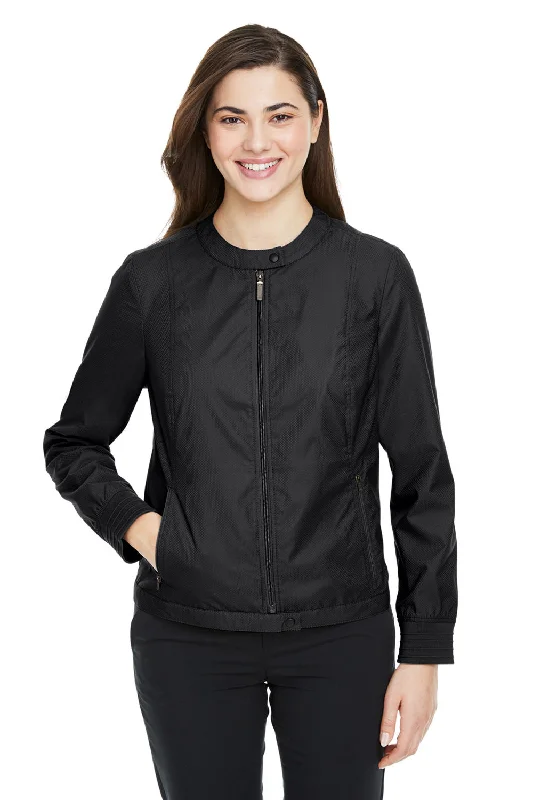 Relaxed And Casual Devon & Jones Womens Vision Club Water Resistant Full Zip Jacket - Black - Closeout