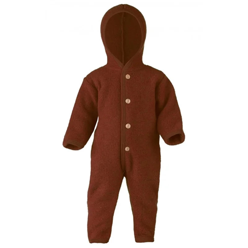 Free and comfortable Engel Hooded Overall w. Buttons Cinnamon Mélange