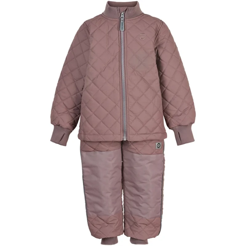 Personalized print Mikk-Line Thermo Set w. Fleece Twilight Mauve