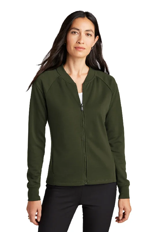 Basic Version Mercer+Mettle Womens Double Knit Full Zip Bomber Jacket - Townsend Green