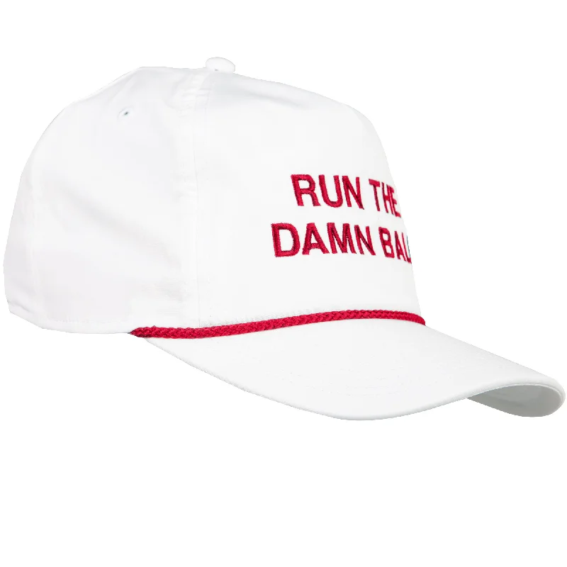 Slim Fit Run The Damn Ball Hat- RED - Red