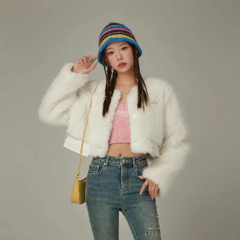 Street Cool Faux Fur Crop Jacket