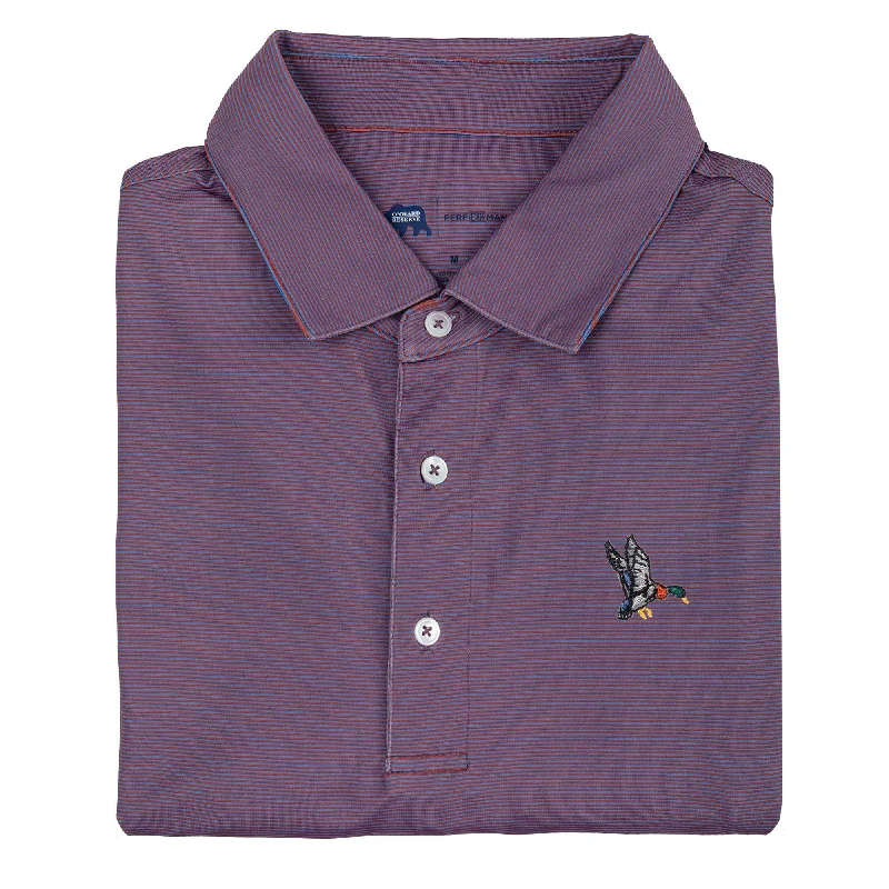 British Fashion Mallard Blade Stripe Performance Polo - Autumn Glaze