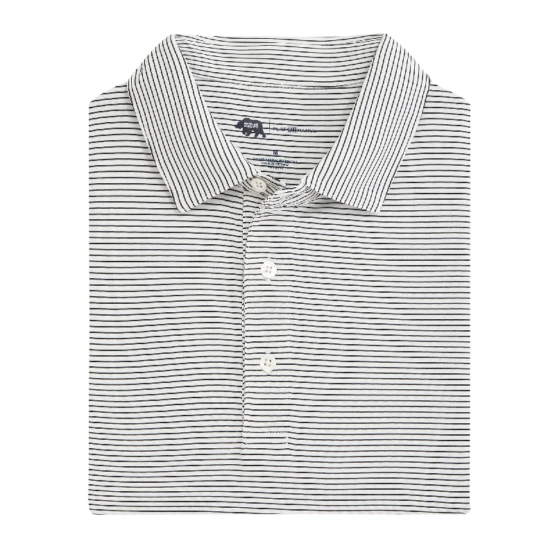 Elegant Design Birdie Stripe Performance Polo - White/Black