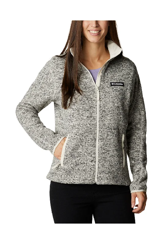 Youthful Columbia Womens Sweater Weather Full Zip Jacket - Heather Chalk - Closeout