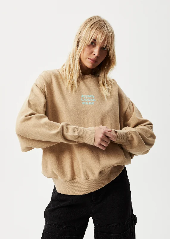 Sports Style AFENDS Womens Daze - Crew Neck Jumper - Tan