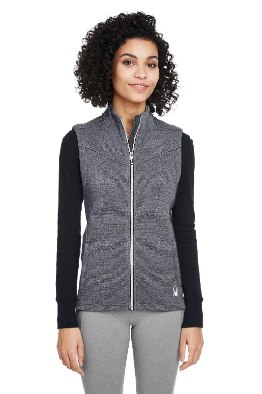 Relaxed Fashion Spyder Womens Pursuit Full Zip Vest - Heather Black/Polar Grey