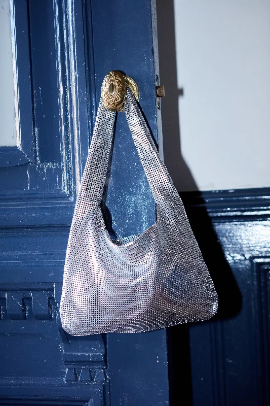 College Style METAL KNIT SHOULDER BAG