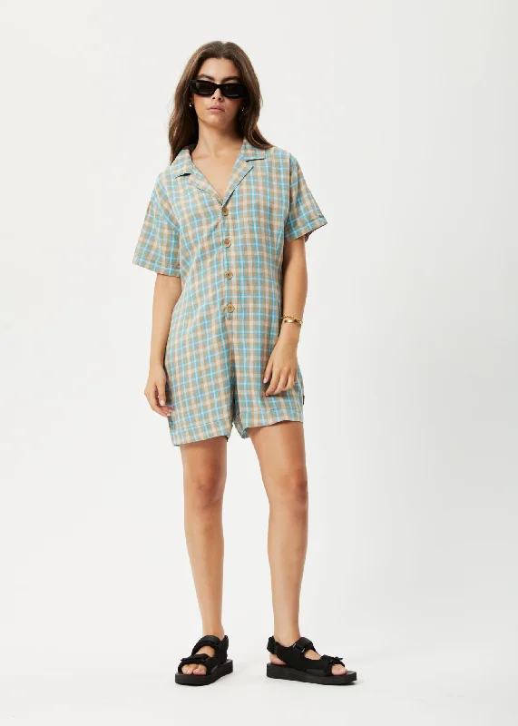Luxury Customization AFENDS Womens Millie Kokomo - Playsuit - Tan Check