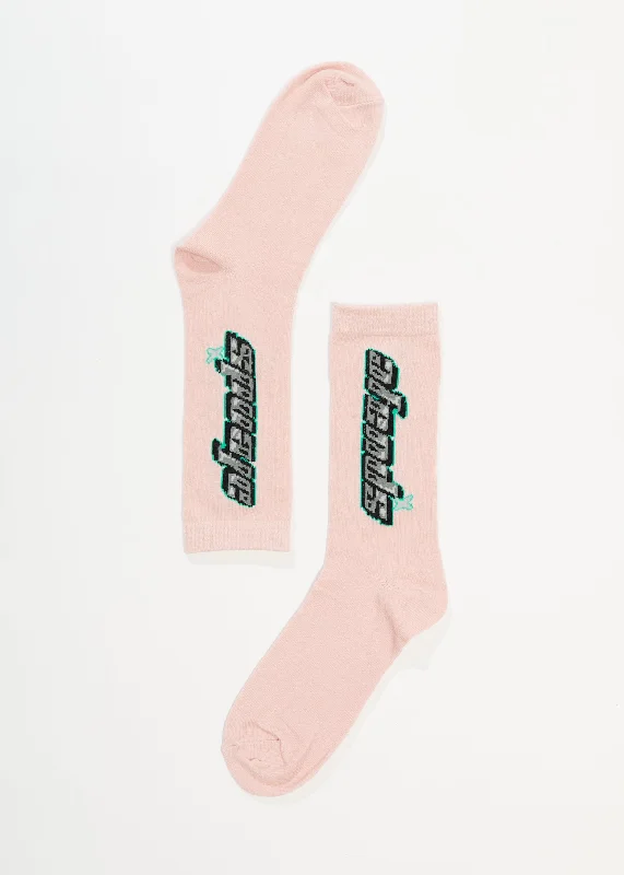 Street Show-off Style AFENDS Unisex Liquid Haze - Crew Socks - Lotus