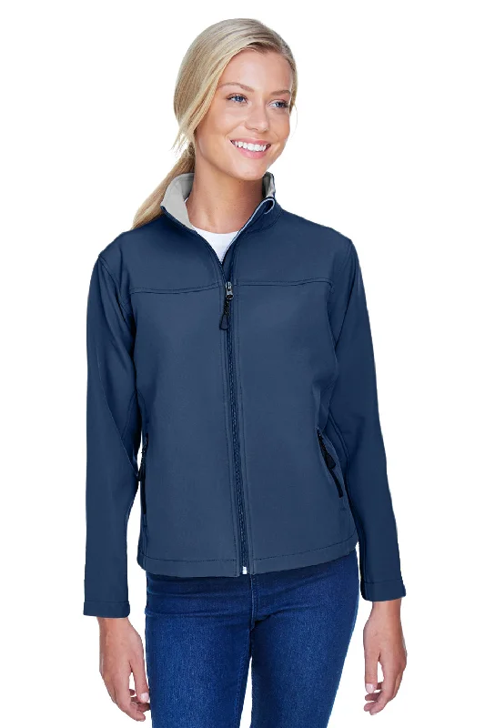 Simple Style Devon & Jones Womens Wind & Water Resistant Full Zip Jacket - Navy Blue