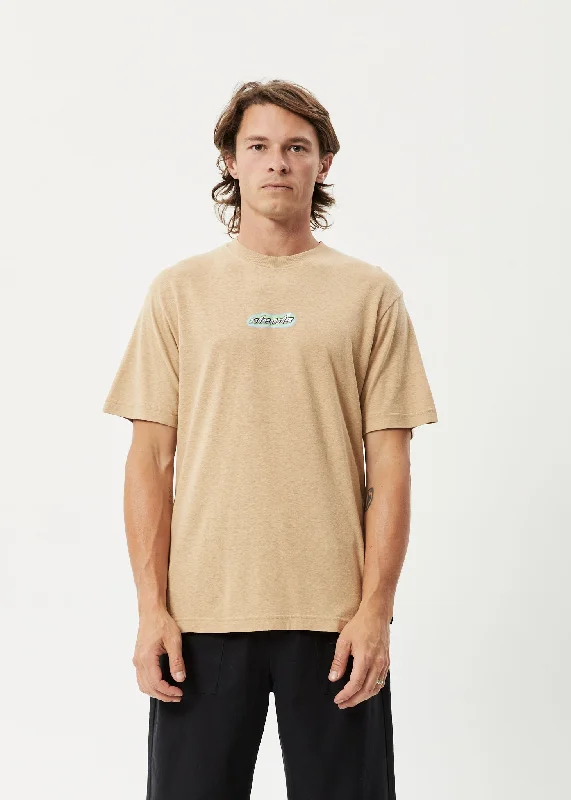 Practical Style AFENDS Mens Heatwave - Retro Graphic Logo T-Shirt - Tan