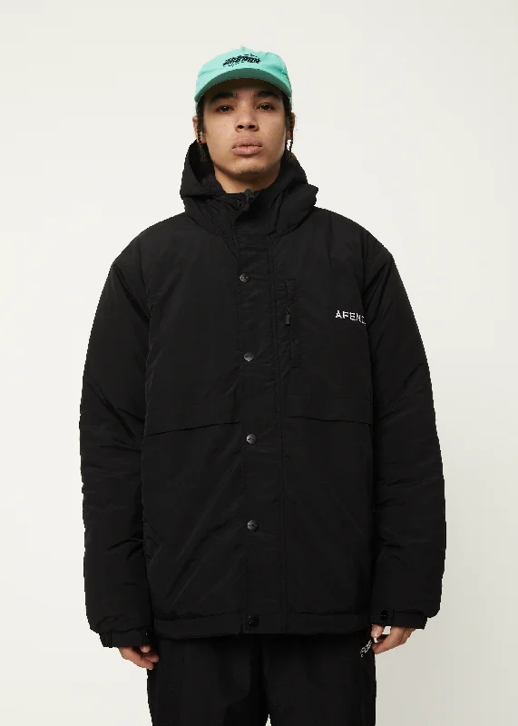 Classic AFENDS Mens Floodlights - Spray Jacket - Black