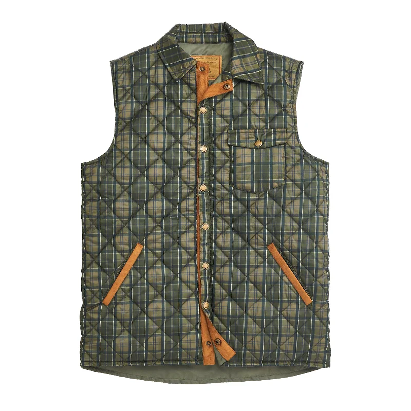 Fashion Innovation Grouse Plaid Braswell Vest - Olive
