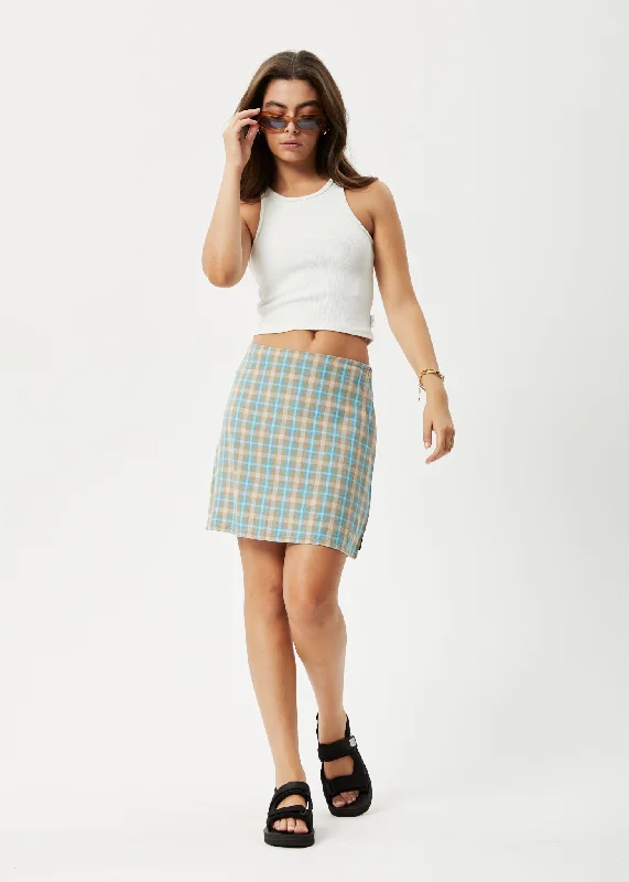 Fashion Must-have AFENDS Womens Millie - Mini Skirt - Tan Check