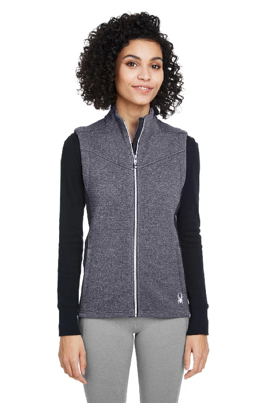 Warm Wear Spyder Womens Pursuit Full Zip Vest - Heather Frontier Blue/Black