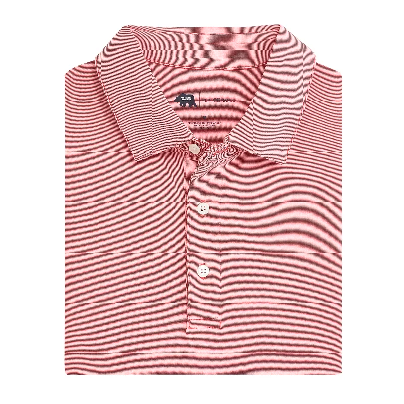 Fashion Must-have Hairline Stripe Performance Polo - Red