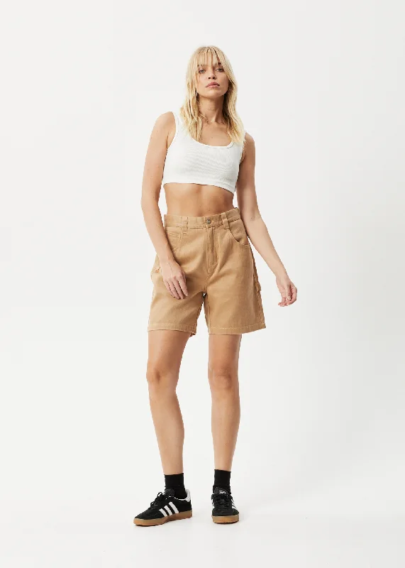 Elegant Series AFENDS Womens Sleepy Hollow Emilie - Twill Carpenter Shorts - Tan