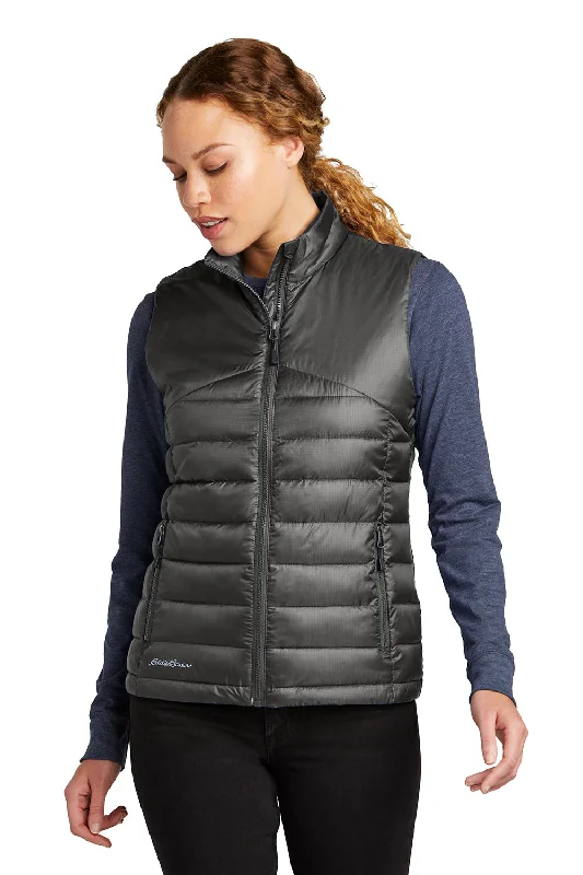 Multi-functional style Eddie Bauer Womens Water Resistant Quilted Full Zip Vest - Iron Gate Grey