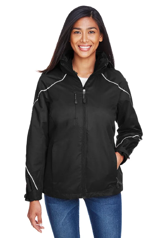 Exquisite Tailoring North End Womens Angle 3-in-1 Water Resistant Full Zip Hooded Jacket - Black