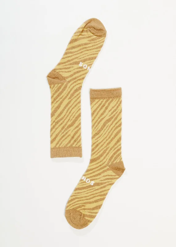 Sports Casual Style AFENDS Unisex Atmosphere - Crew Socks - Butter Stripe