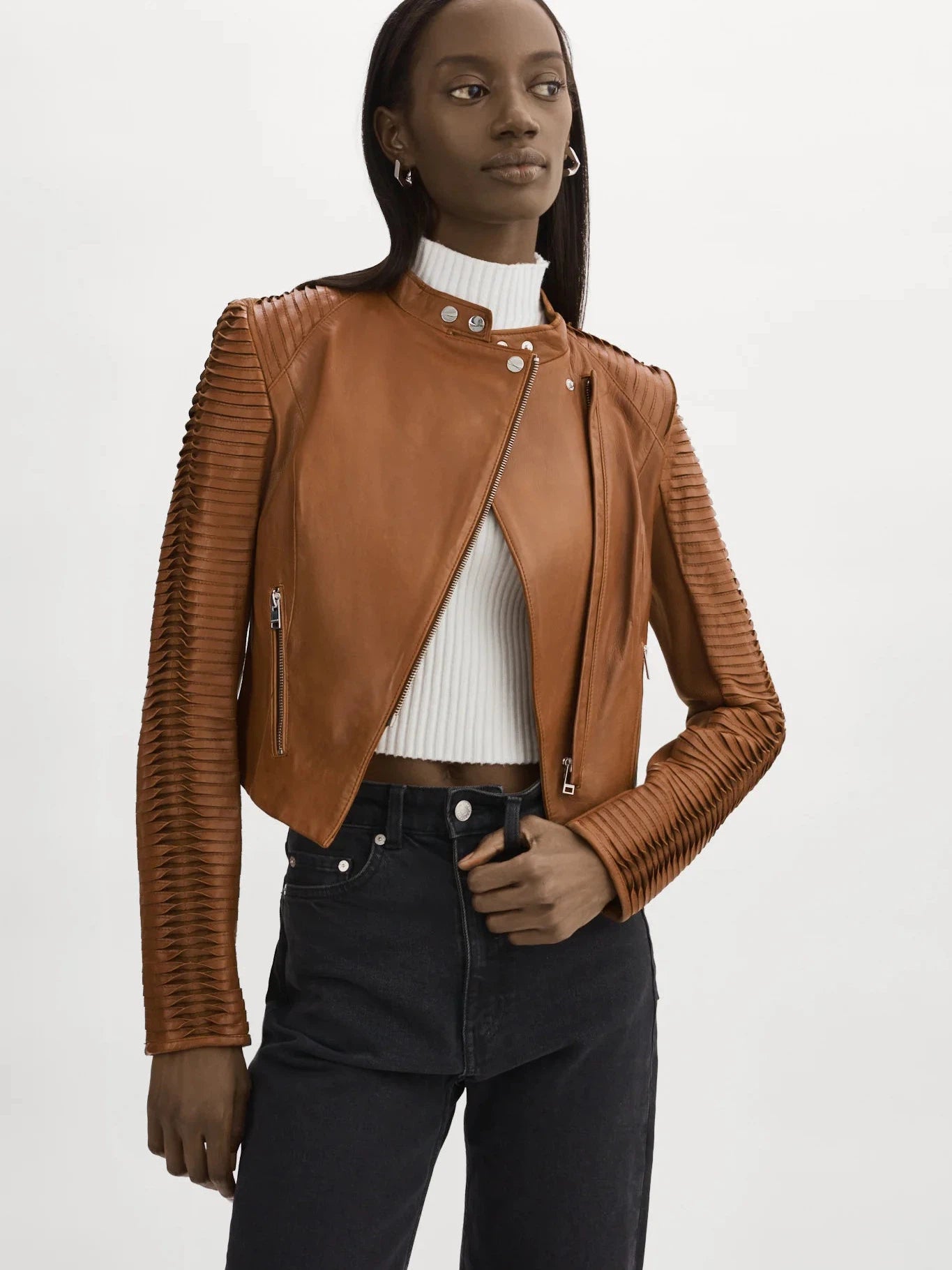 Soft Layers Azra Striped Jacket- Luggage