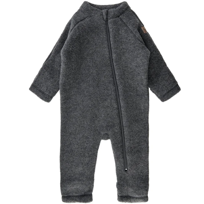 Comfortable and simple Mikk-Line Wool Baby Suit Anthracite Melange