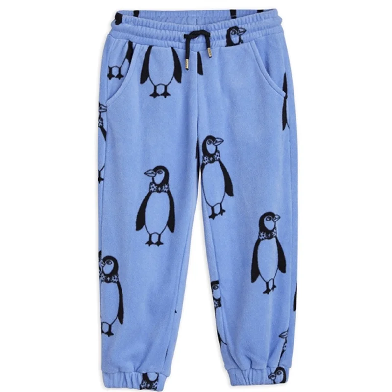 Boutique display Mini Rodini Penguin Fleece Sweatpants Blue