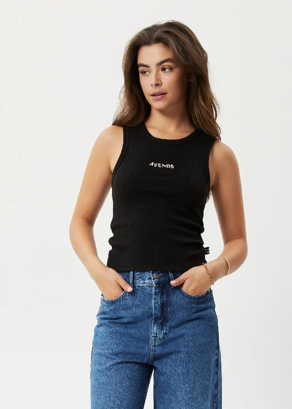 Comfortable Fashion AFENDS Womens Daze Jasmin - Ribbed Singlet - Black