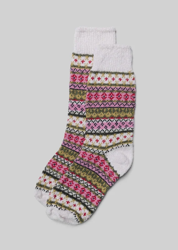 Elegant And Lazy Women's Cotton Fair Isle Sock