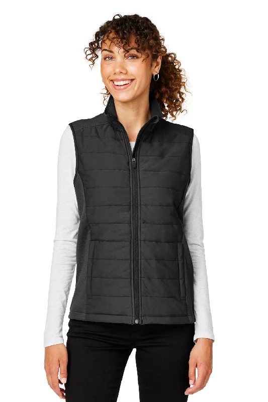 Sweet Girl Devon & Jones Womens New Classics Charleston Hybrid Full Zip Vest - Black Melange/Black