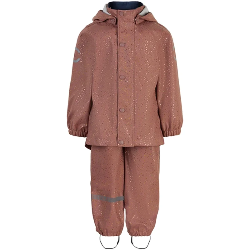 Breathable Style Mikk-Line Rainwear Jacket And Pants Burlwood Glitter