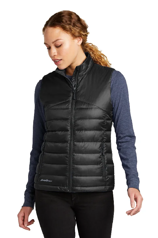 Windbreaker fashion Eddie Bauer Womens Water Resistant Quilted Full Zip Vest - Deep Black