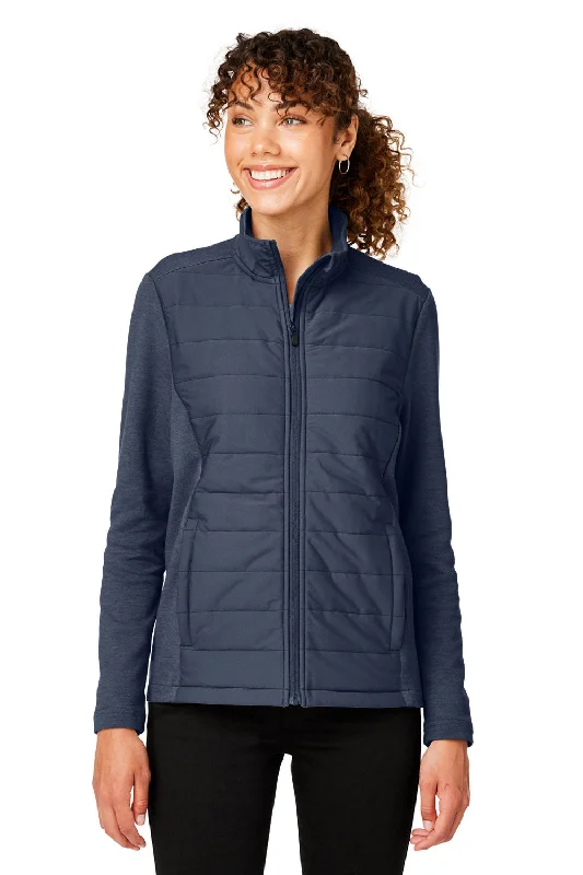 Design Perception Devon & Jones Womens New Classics Charleston Hybrid Full Zip Jacket - Navy Blue Melange