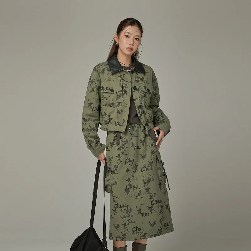 Versatile Style Heart Icon Leather Collar Jacket