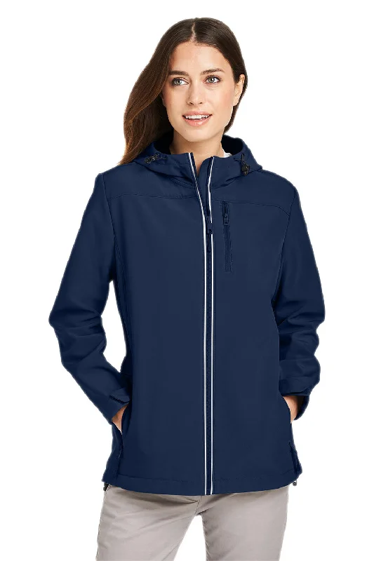 Sports Jacket Nautica Womens Wavestorm Wind & Water Resistant Full Zip Hooded Jacket - Navy Blue