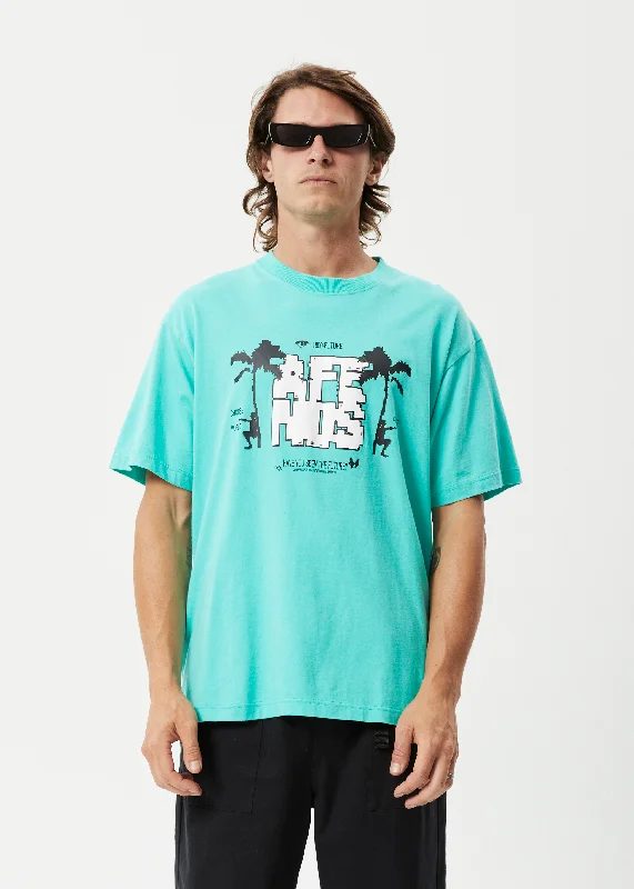 Fashionable Prints AFENDS Mens Choose Life - Boxy Graphic T-Shirt - Jade