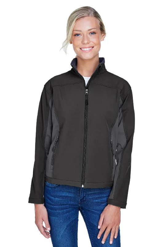 Breezy Style Devon & Jones Womens Wind & Water Resistant Full Zip Jacket - Black/Dark Grey - Closeout