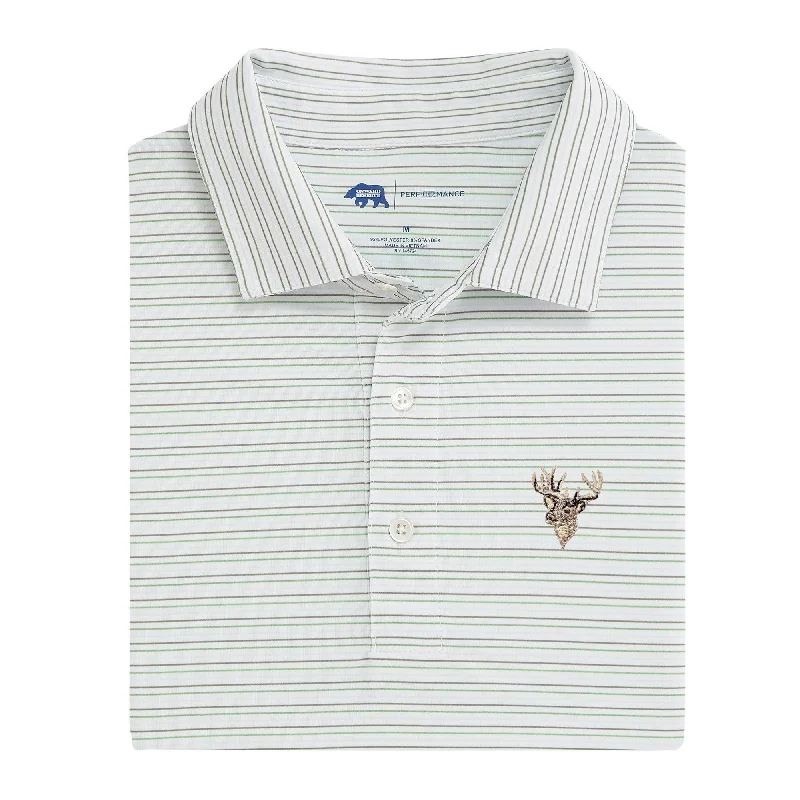 Urban Style Buck Driver Stripe Performance Polo - Oil Green