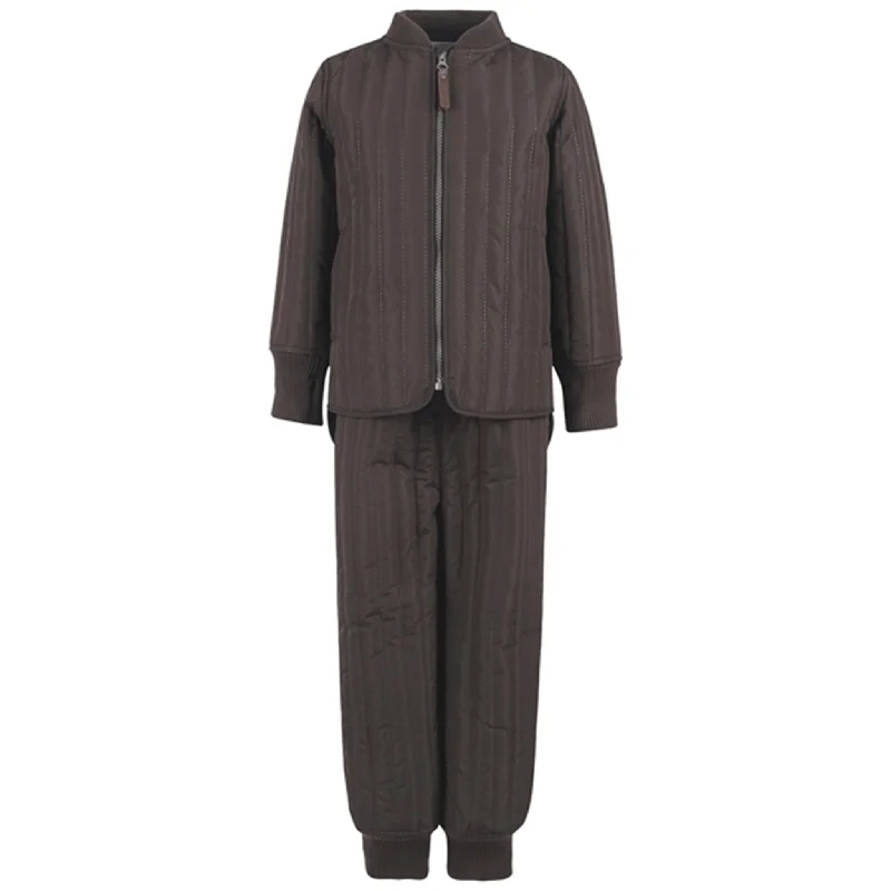 Letter embroidery En Fant Thermal Set Coffee Bean