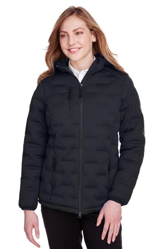 Preview New Products North End Womens Loft Waterproof Full Zip Hooded Puffer Jacket - Black/Carbon Grey
