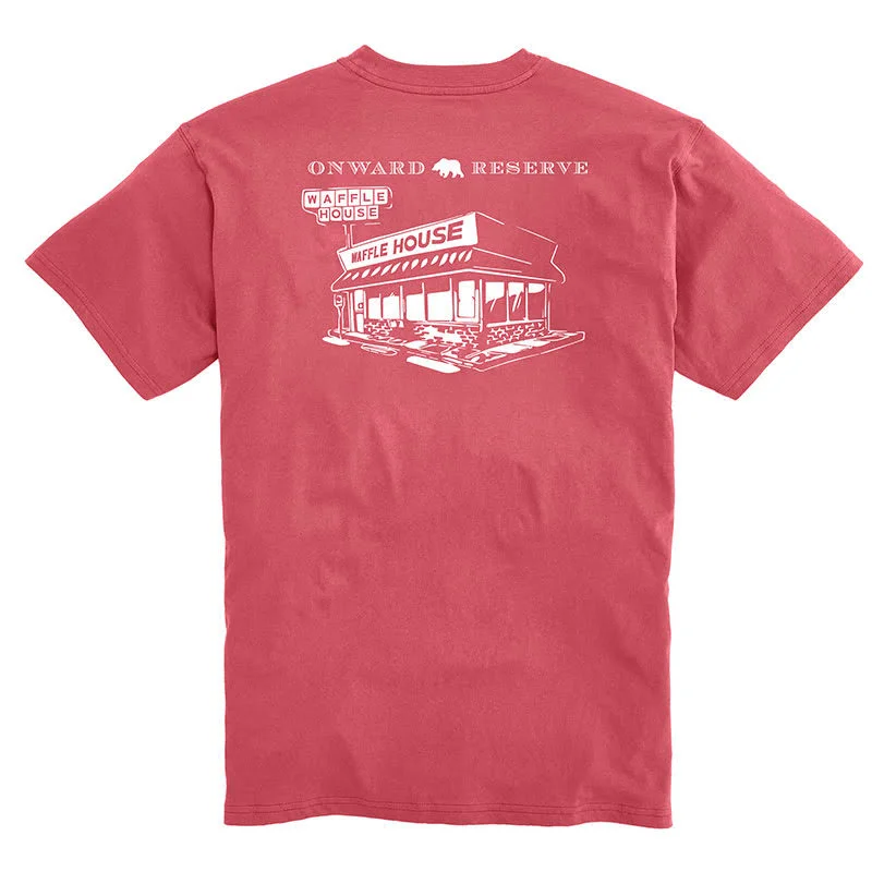 Exquisite Embroidery Waffle House Vintage Store Tee - Washed Red