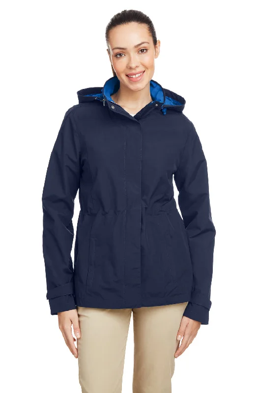 Warm and substantial Nautica Womens Voyage Water Resistant Full Zip Hooded Jacket - Navy Blue