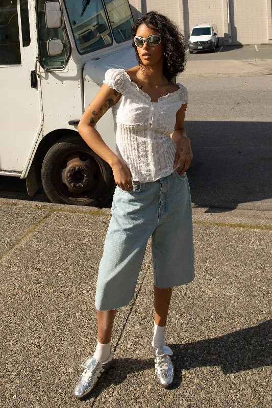 Refreshing Design CAP SLEEVE RUCHED BLOUSE