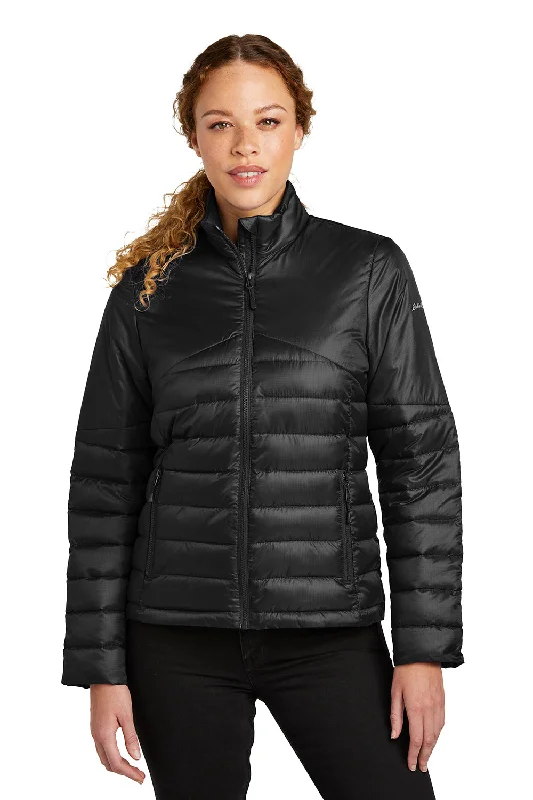 Sports And Leisure Eddie Bauer Womens Water Resistant Quilted Full Zip Jacket - Deep Black