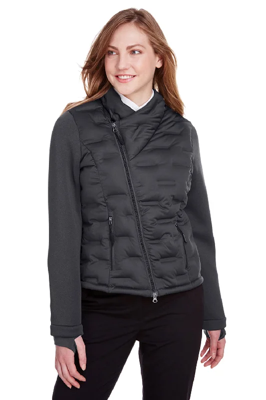High-end Sense North End Womens Pioneer Hybrid Waterproof Full Zip Bomber Jacket - Carbon Grey/Black - Closeout