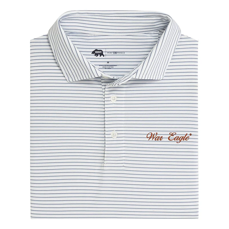Soft Textures War Eagle Vintage Script Scout Stripe Performance Polo