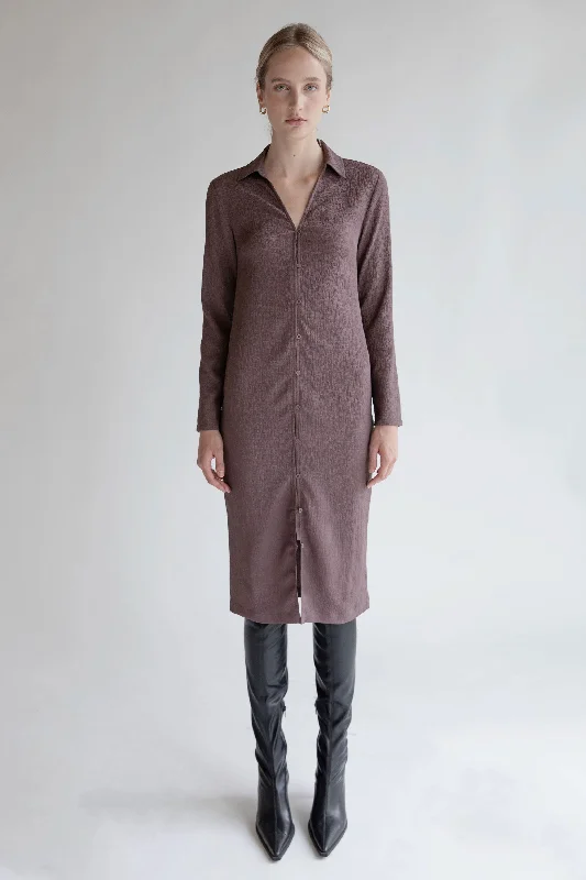 Layered Style CRINKLED SHIRT DRESS