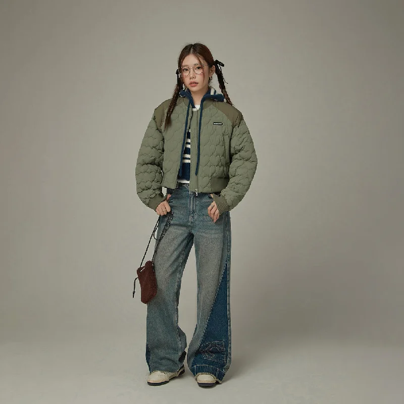 Simple And Comfortable Heart Quilted Padded Jacket